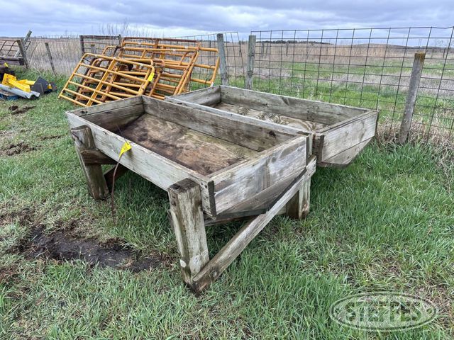 (2) Wooden feed bunks